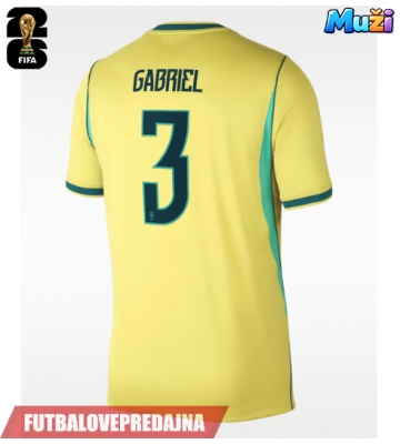 Lacne Muži Futbalové dres Brazília Gabriel Magalhaes #3 MS 2026 Krátky Rukáv - Domáci